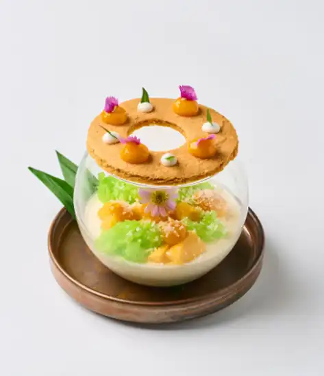 MANGO STICKY RICE PANNA COTTA